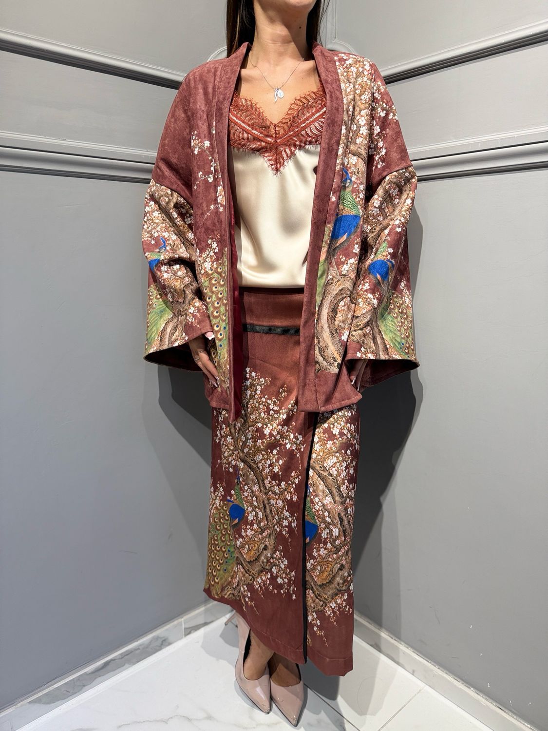 TENSIONE IN - kimono imbottito FW260134 pepe rosa