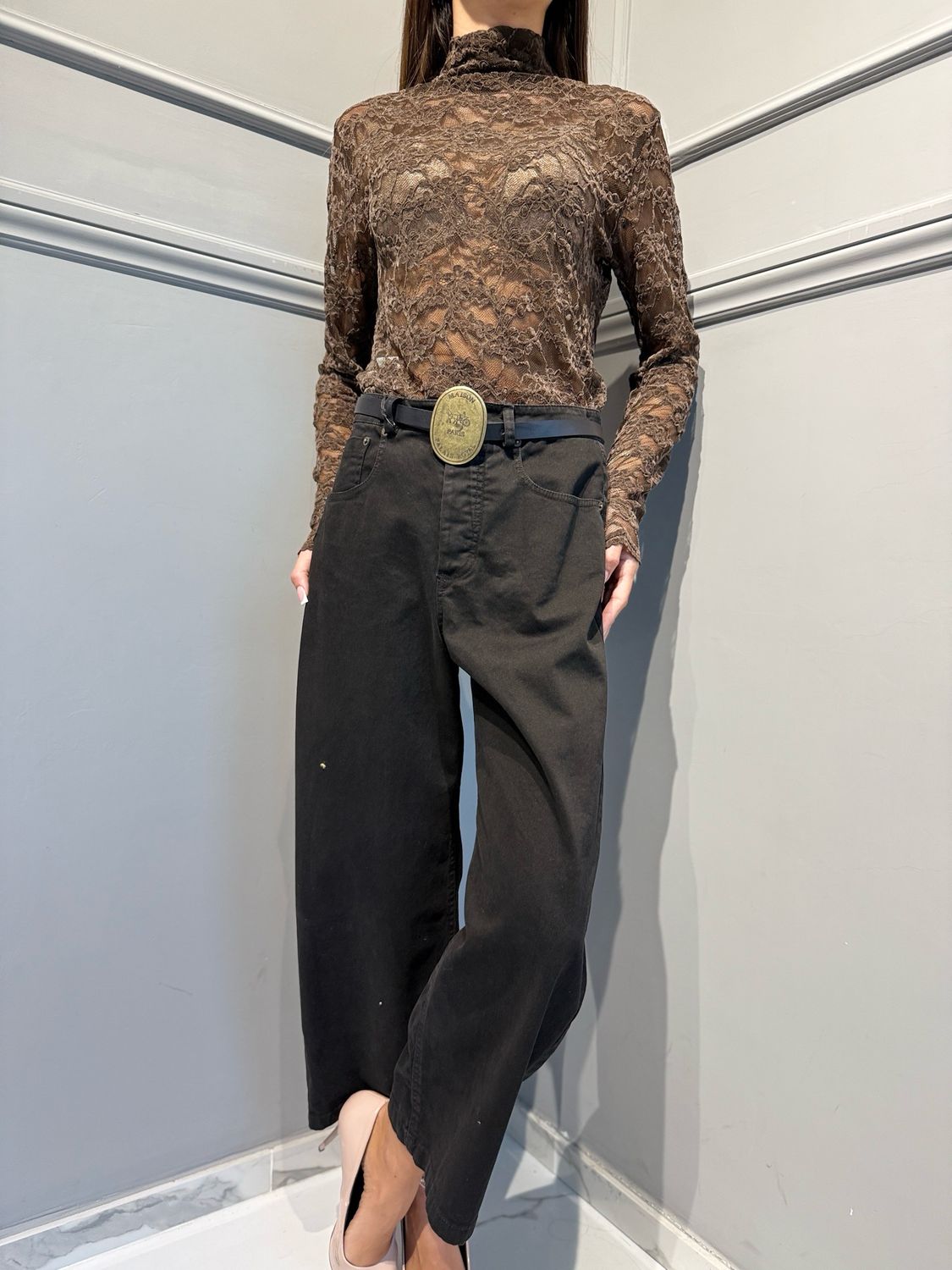 TENSIONE IN - pantalone Baloon W26P230 nero