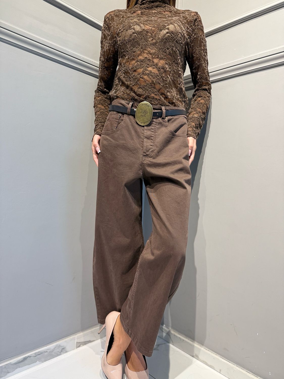 TENSIONE IN - pantalone W26P230 Moro