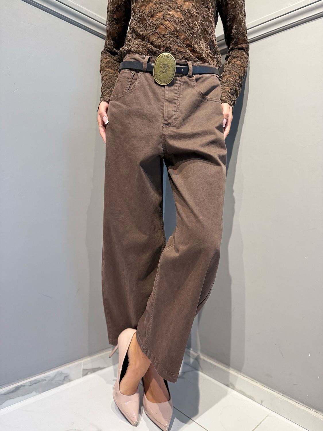 TENSIONE IN - pantalone W26P230 Moro