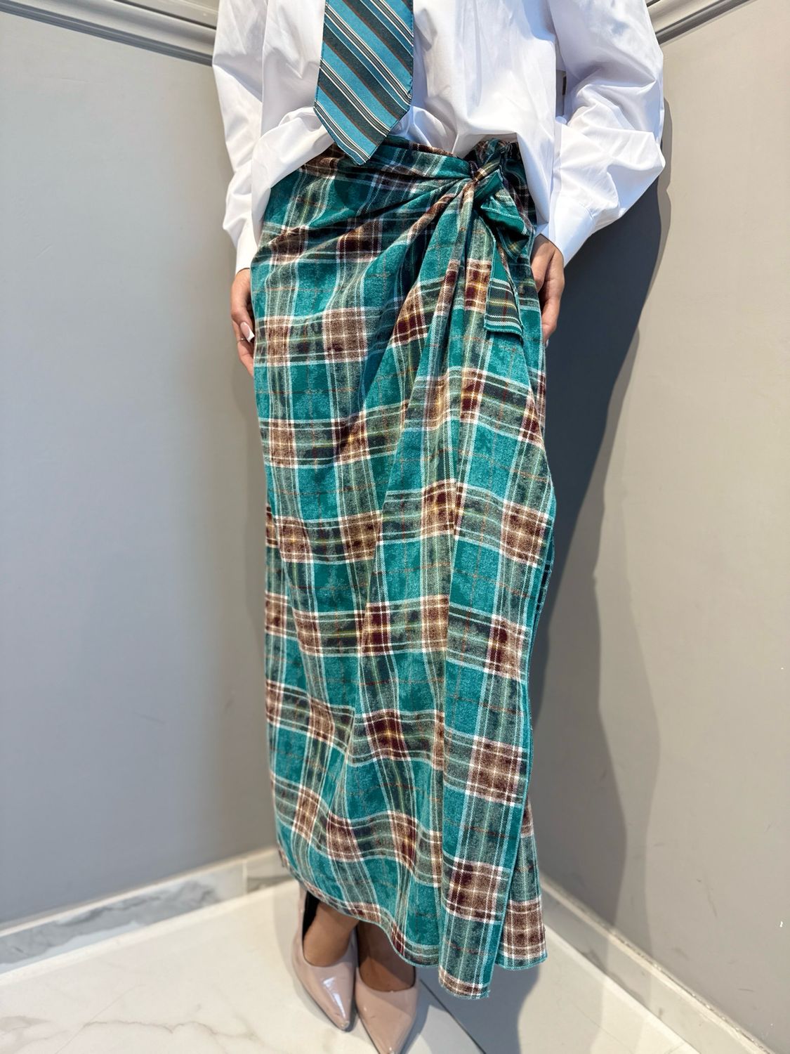 HAVE ONE - gonna longuette check GVS-R080 Moro/verde