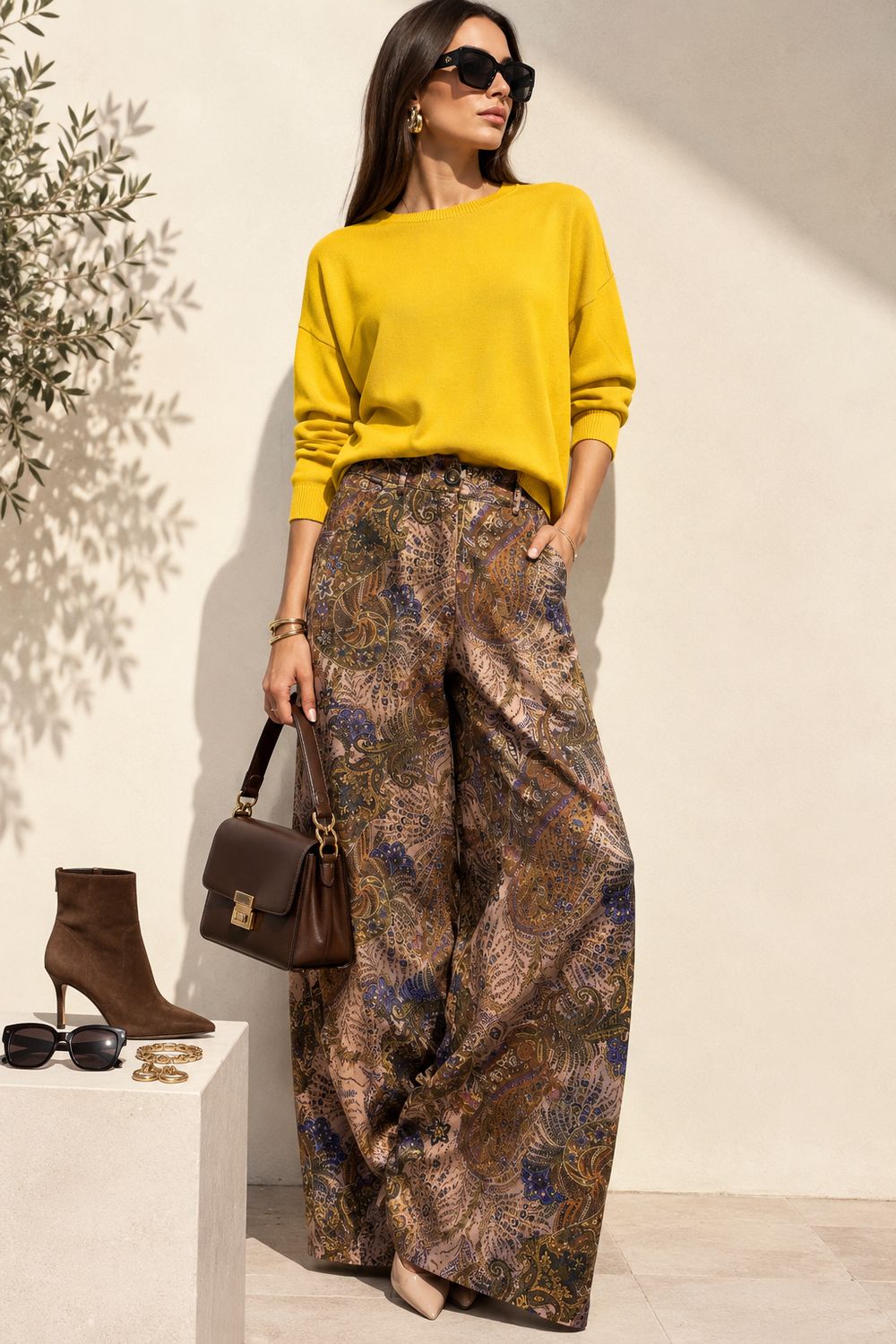 TENSIONE IN - pantalone FW260162 stampa cachemire