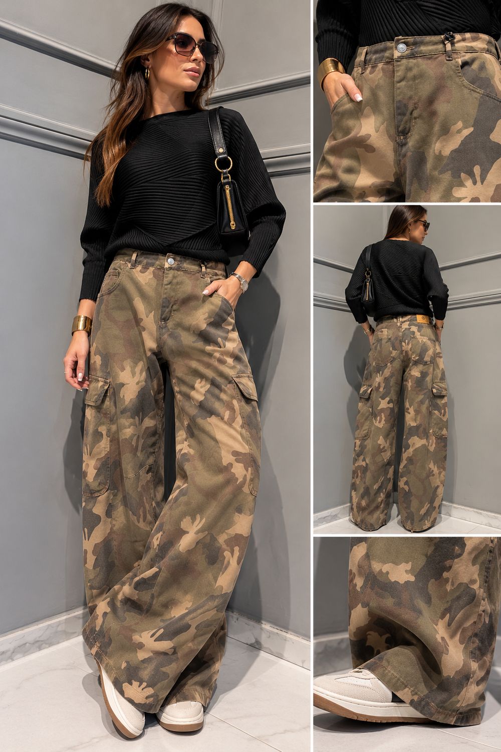 HAVE ONE - pantalone cargo PSB-R253 camouflage