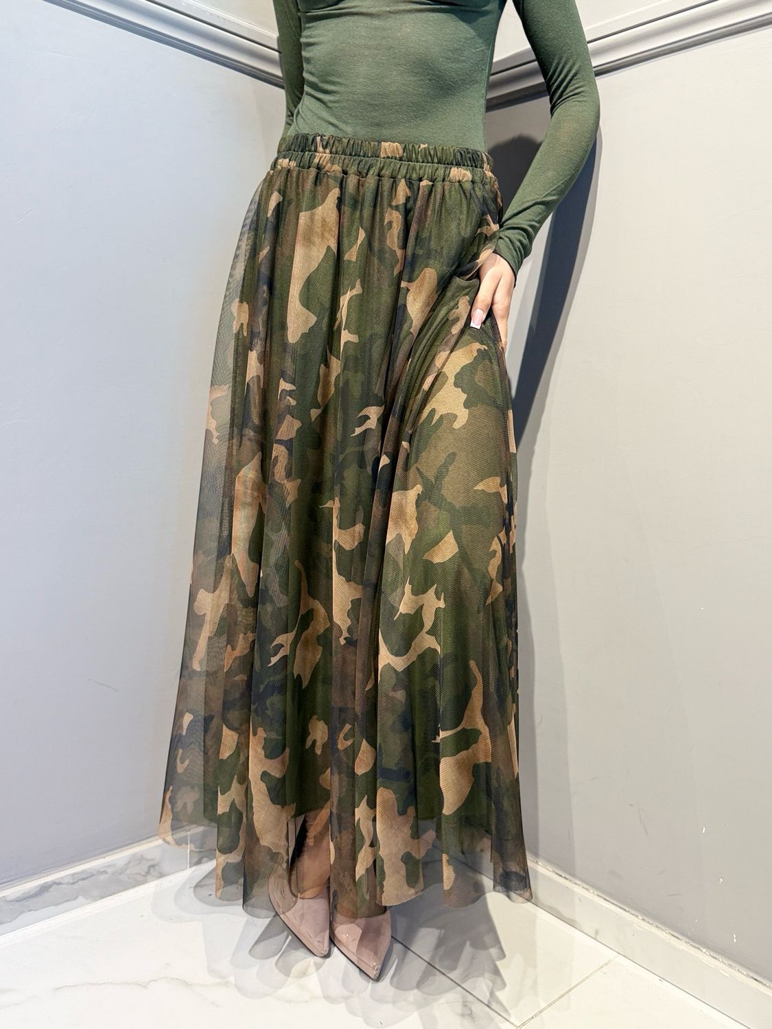 TENSIONE IN - gonna in toulle N50490AT CAMOUFLAGE
