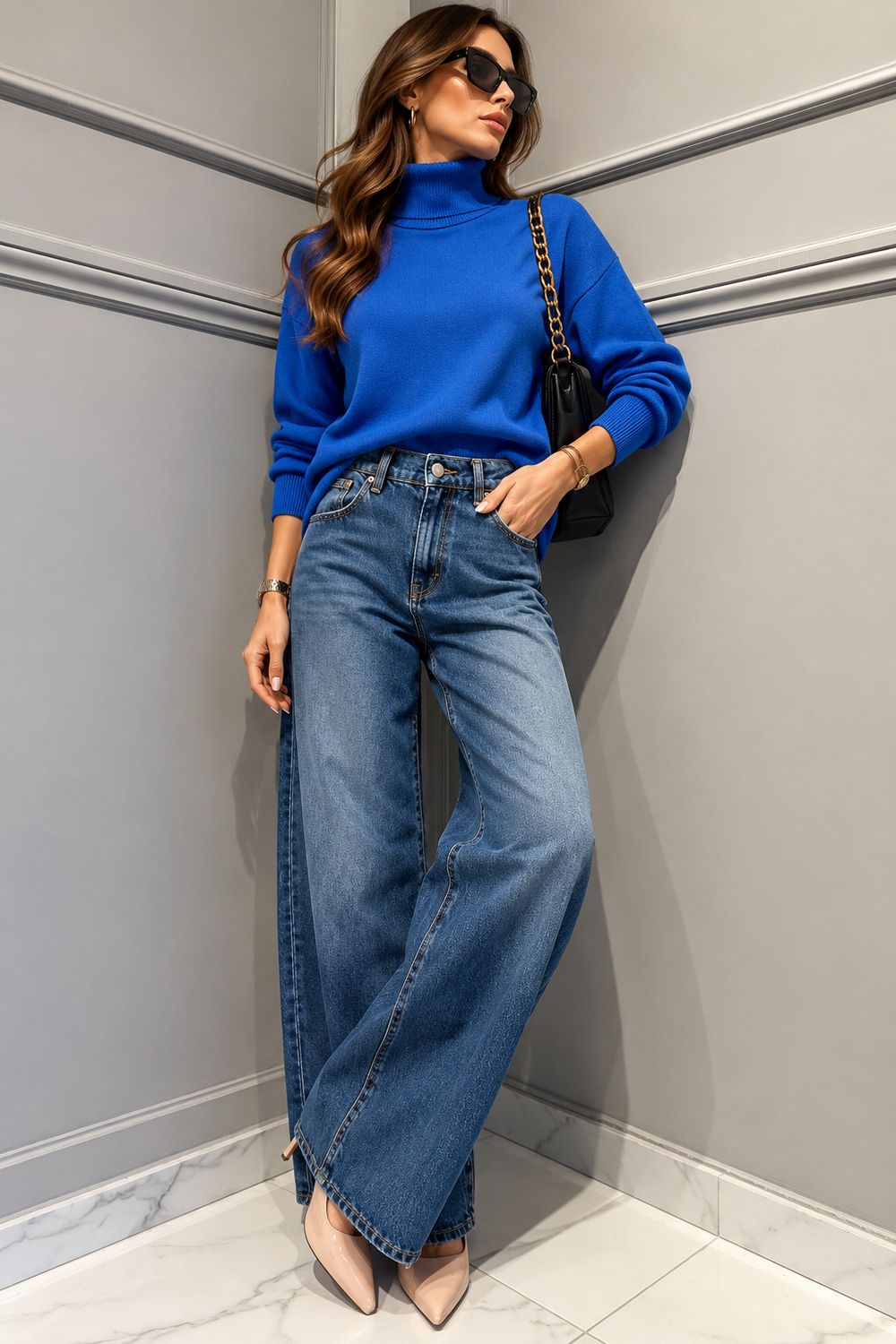 TENSIONE IN - jeans SARALV086 blu denim