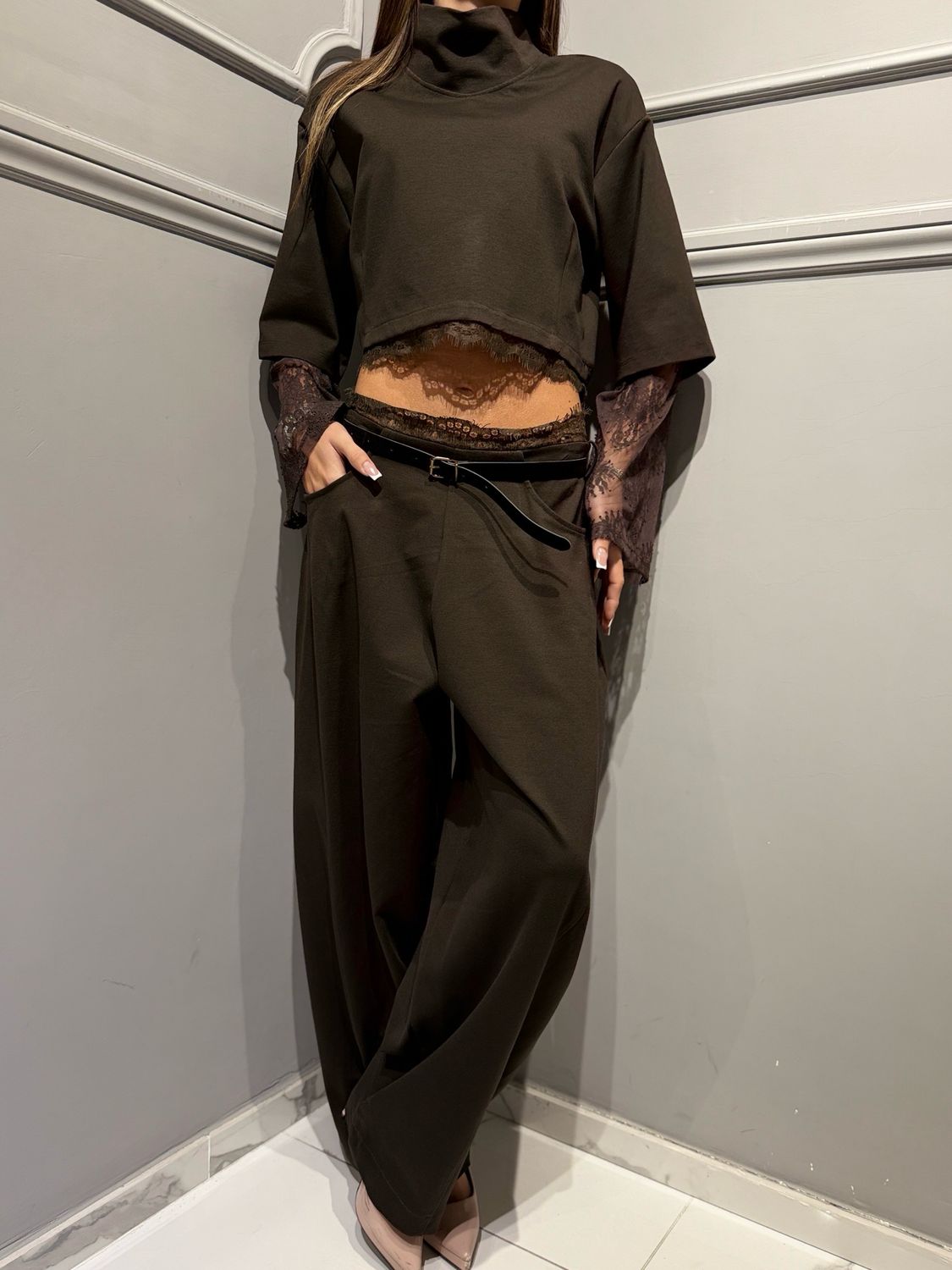 MOTEL - pantalone in punto Milano 07-P984FW26R Moro