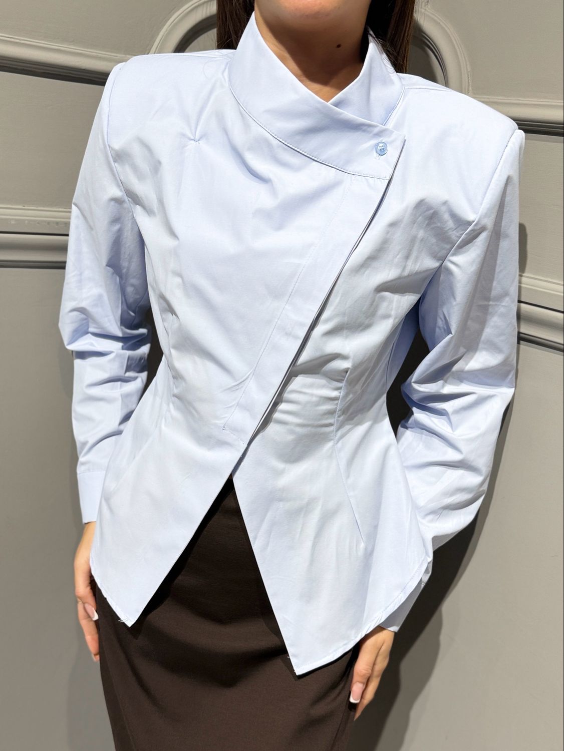 TENSIONE IN - camicia avvitata con spalline celeste FW260191