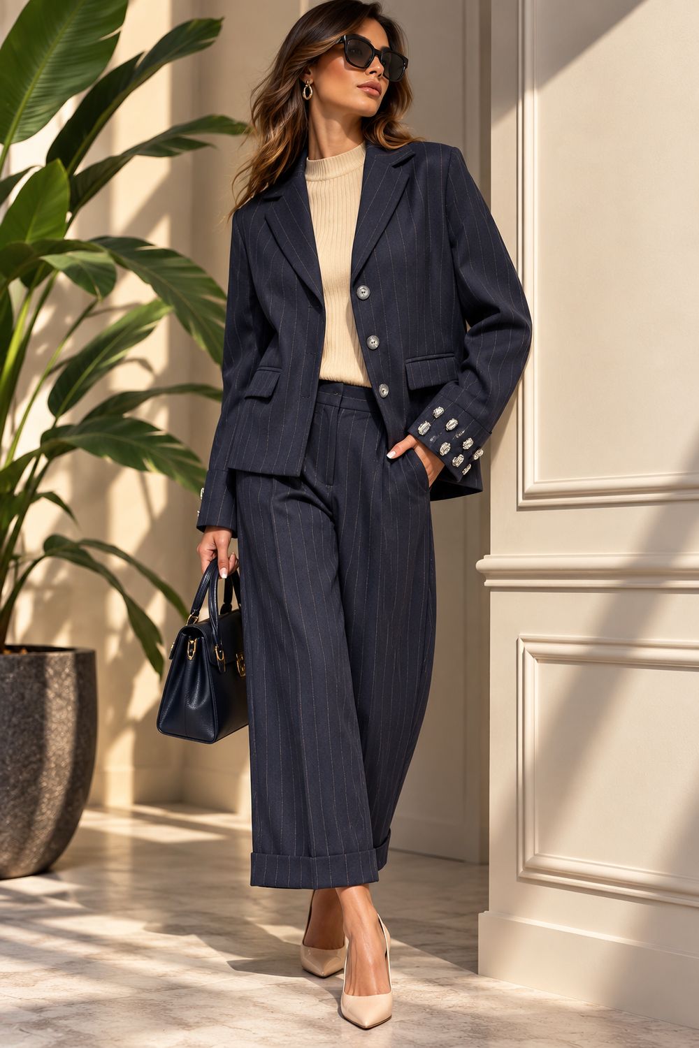 TENSIONE IN - giacca over con pietre 27B7601 blu