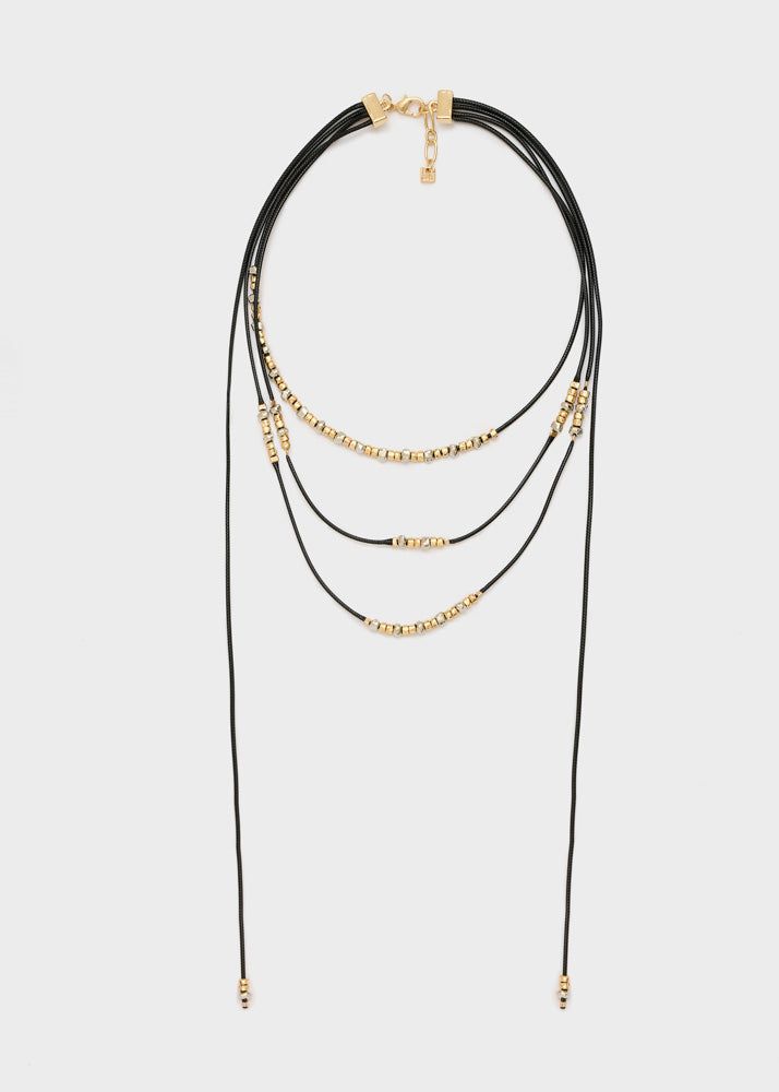 NALI' - Collana con cordino ed elementi oro\argento