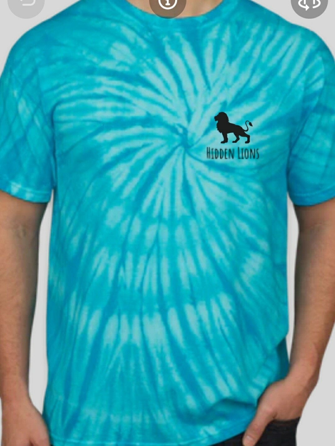 *Preorder Now* T-Shirt Blue Tie Dye - Back Sketched