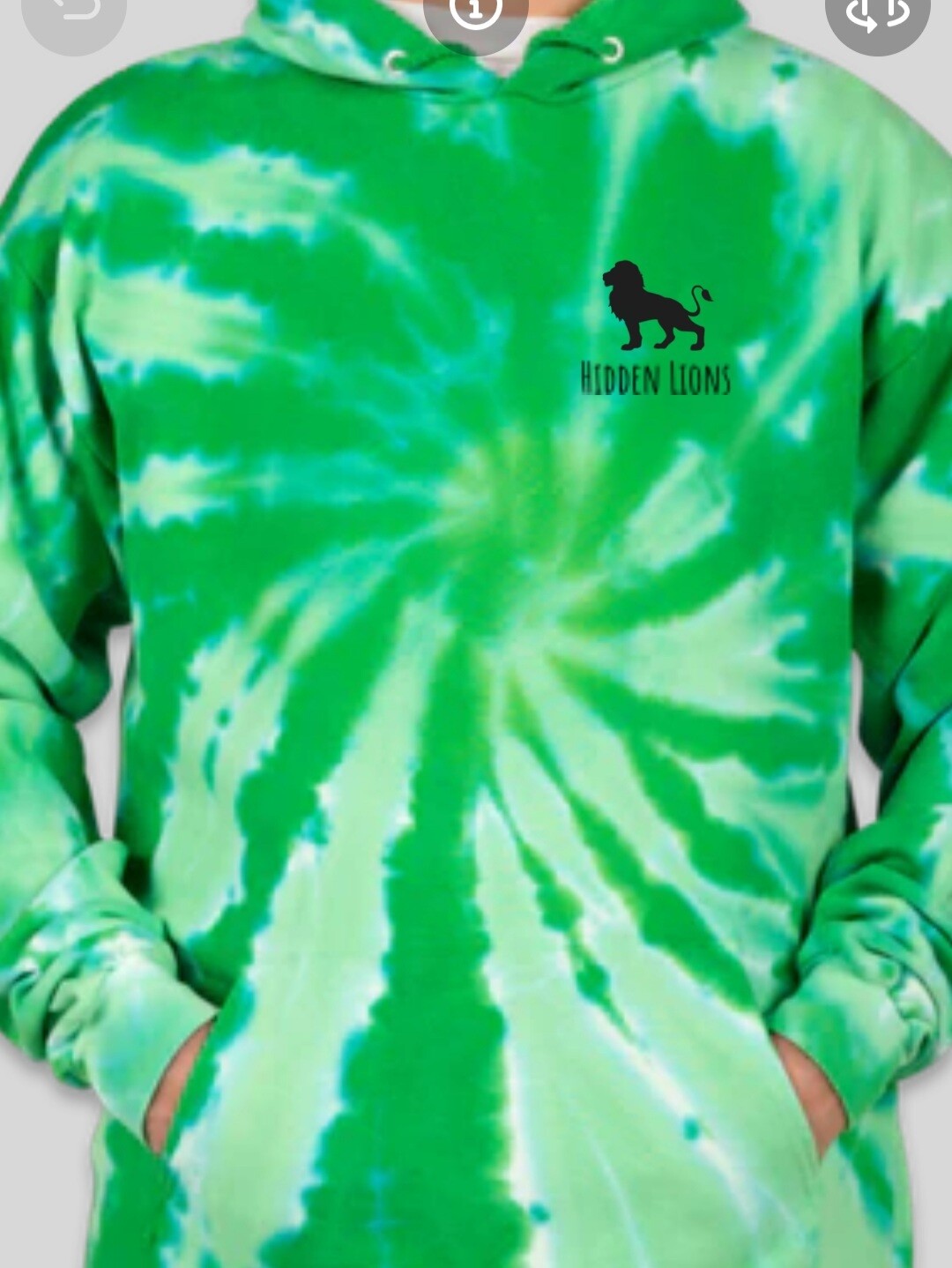 *Coming Soon* Hoodie Green Tie Dye - Back Sketched