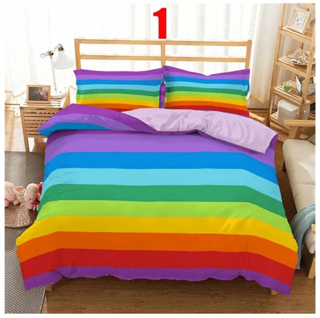 Comforter Bedding Sets Rainbow #1 - Printed Stripped