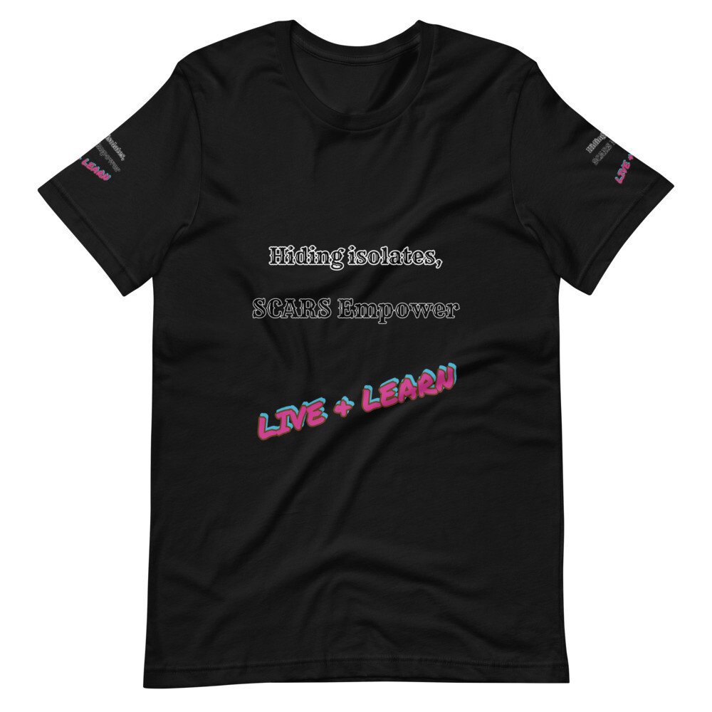 T-Shirt Black - Live & Learn, peace range by Wheeler