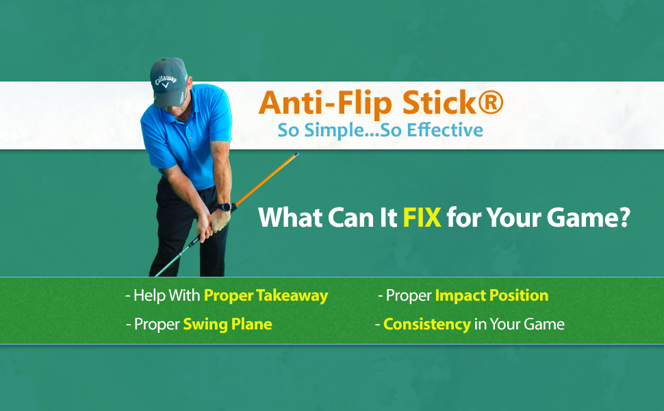 Anti-Flip Stick Impact Golf Swing Training Aid