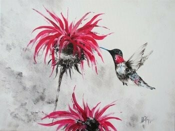 Bee Balm & Hummingbird (downloadable version)