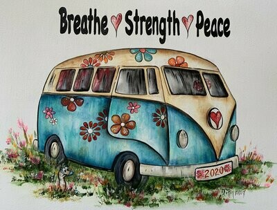 Tin sign for Breath*Strength*Peace
