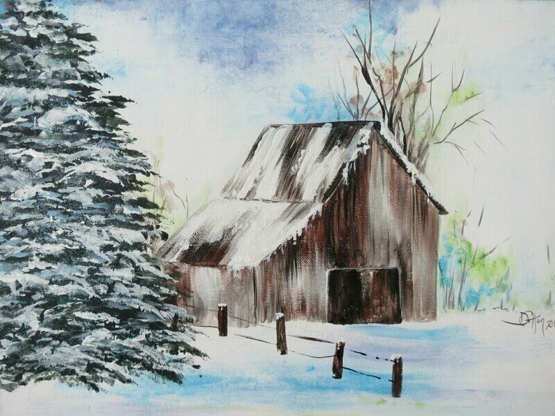 Winter Barn Scene :download e packet