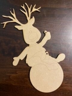 Wood cut out for Small Reindeer Ornament