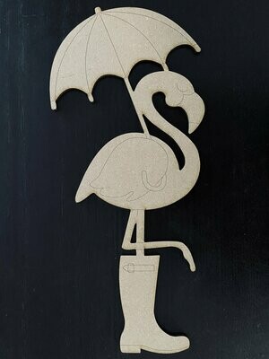 Large Wood cut out for "Pretty in Pink" Flamingo Ornament