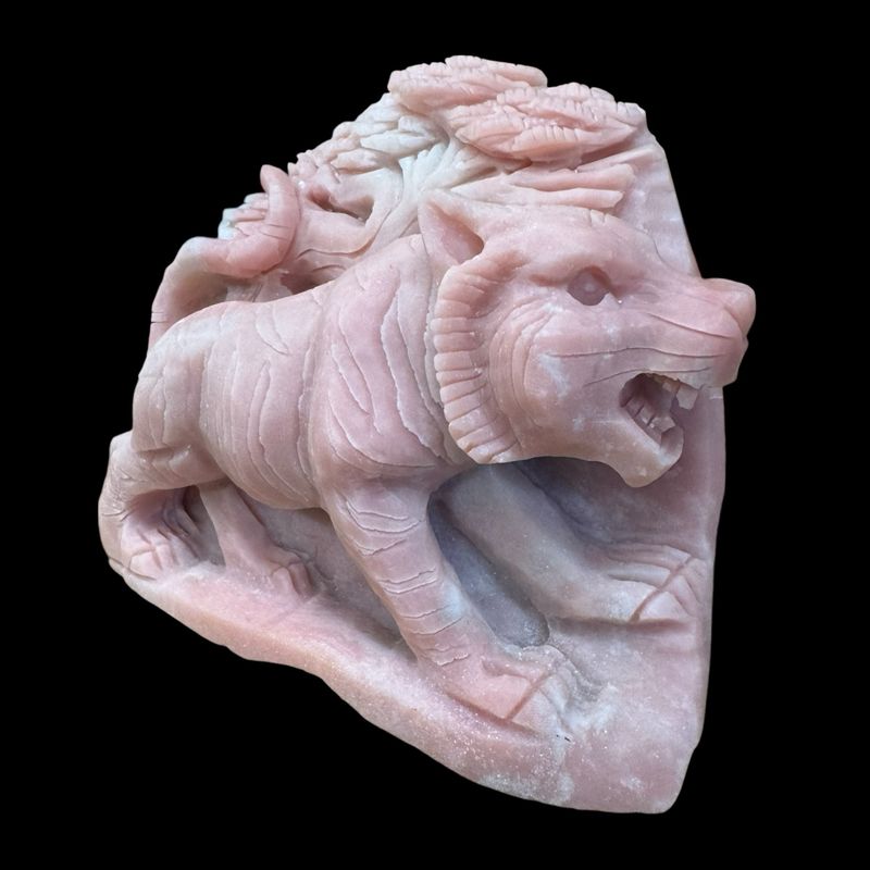 Pink Opal Carved Tiger