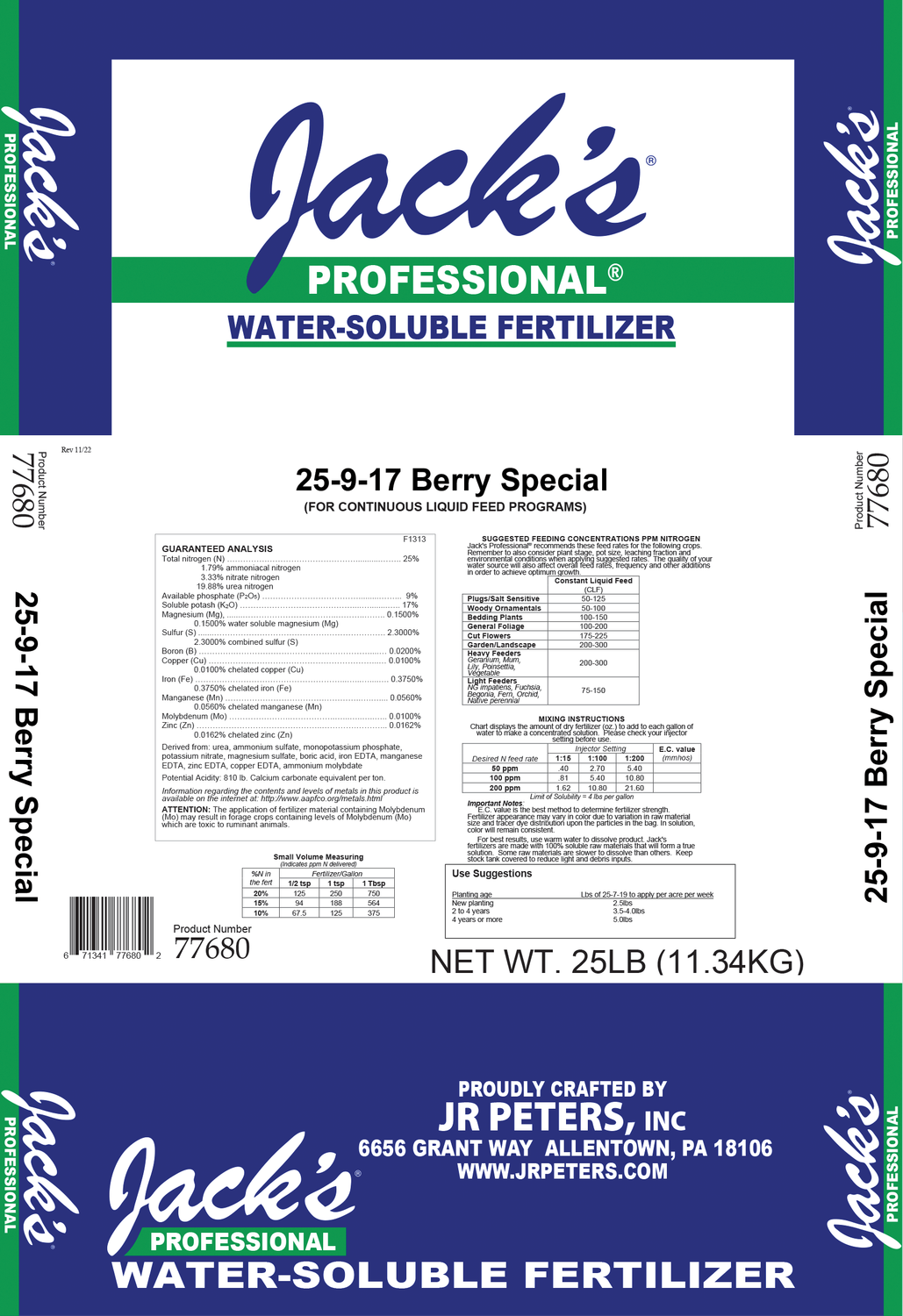 Jack&#39;s Professional 25-9-17 Berry Special