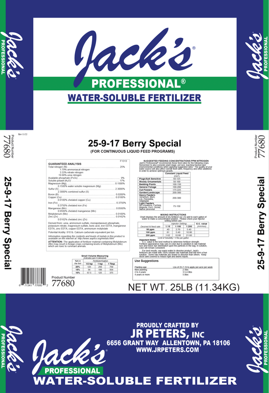 Jack&#39;s Professional 25-9-17 Berry Special