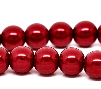 20 perles nacrées Renaissance 10 mm rouge