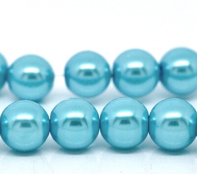 20 perles nacrées Renaissance 10 mm turquoise
