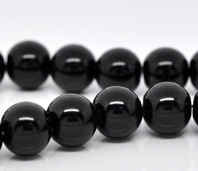20 perles nacrées Renaissance 10 mm noir
