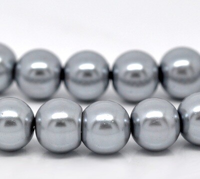 20 perles nacrées Renaissance 10 mm gris