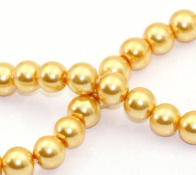 20 perles nacrées Renaissance 10 mm doré