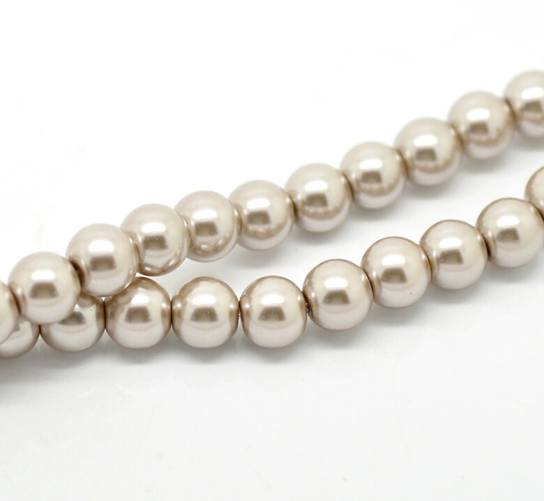 20 perles nacrées Renaissance 10 mm café clair