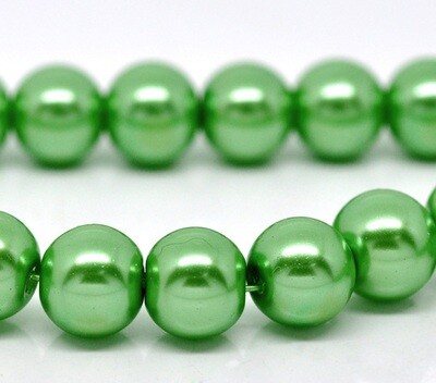 20 perles nacrées Renaissance 10 mm vert pomme