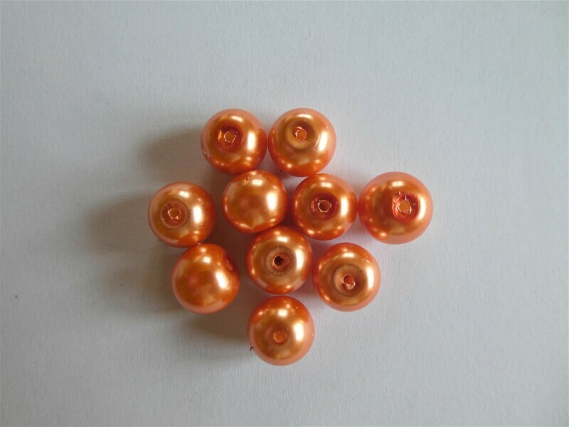 20 perles nacrées Renaissance 10 mm saumon