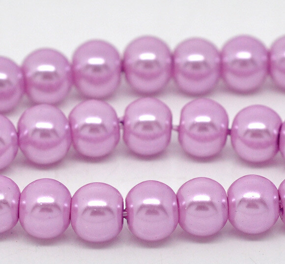 30 perles nacrées Renaissance 8 mm vieux rose