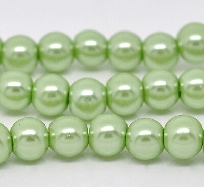 30 perles nacrées Renaissance 8 mm vert pomme