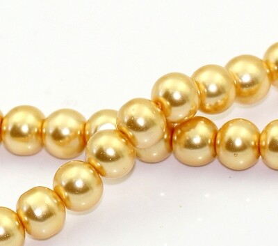 30 perles nacrées Renaissance 8 mm dorées