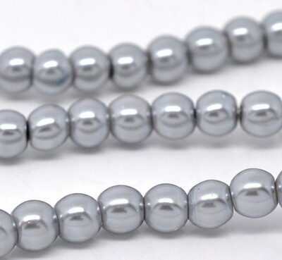 30 perles nacrées Renaissance 8 mm grises