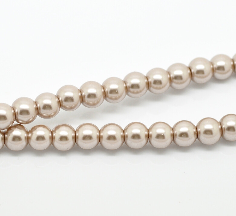 30 perles nacrées Renaissance 8 mm café clair