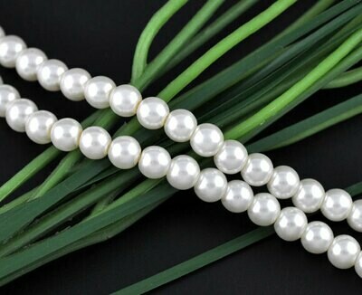 30 perles nacrées Renaissance 8 mm blanc