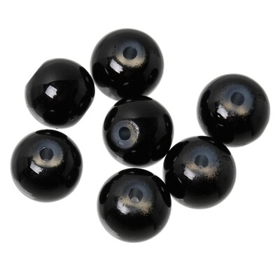 30 perles nacré Renaissance 8 mm noir