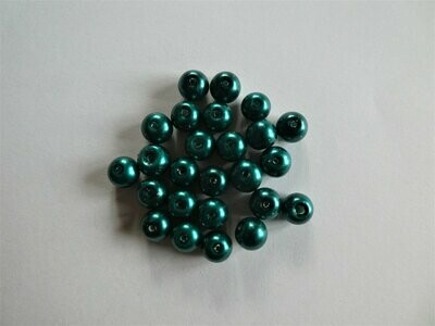 30 perles nacrées Renaissance 8 mm vert émeraude