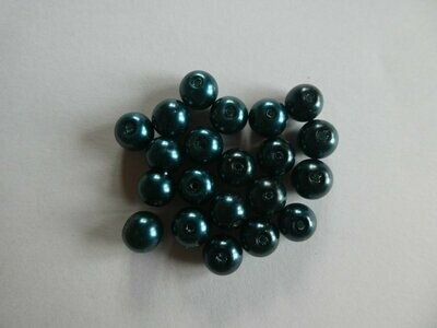 30 perles nacrées Renaissance 8 mm bleu nuit