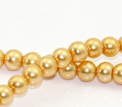 70 perles nacrées Renaissance 6 mm doré