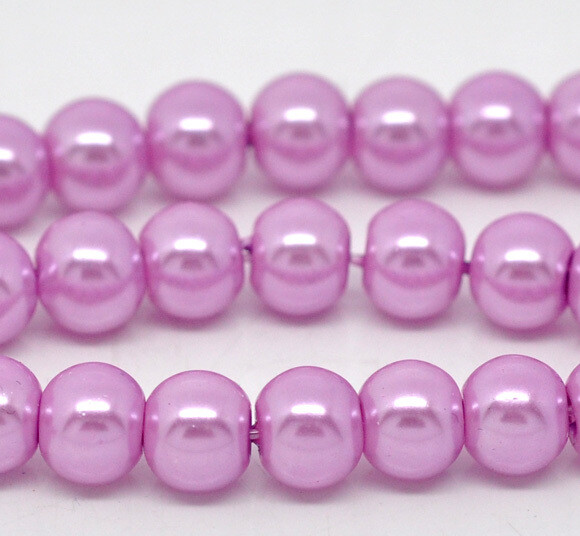 70 perles nacrées Renaissance 6 mm vieux rose