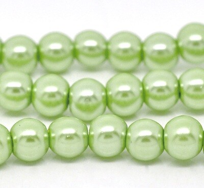 70 perles nacrées Renaissance 6 mm vert pomme