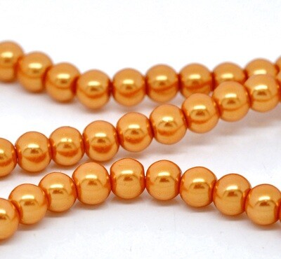70 perles nacrées Renaissance 6 mm orange