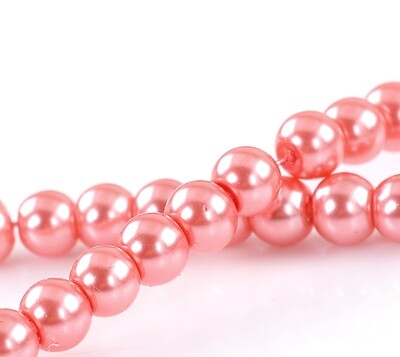 70 perles nacrées Renaissance 6 mm rose