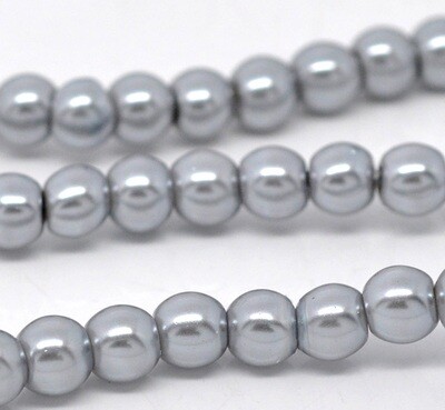 70 perles nacrées Renaissance 6 mm gris