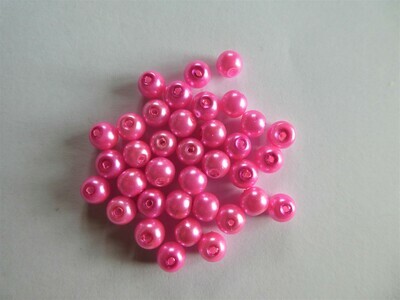 70 perles nacrées Renaissance 6 mm rose bonbon